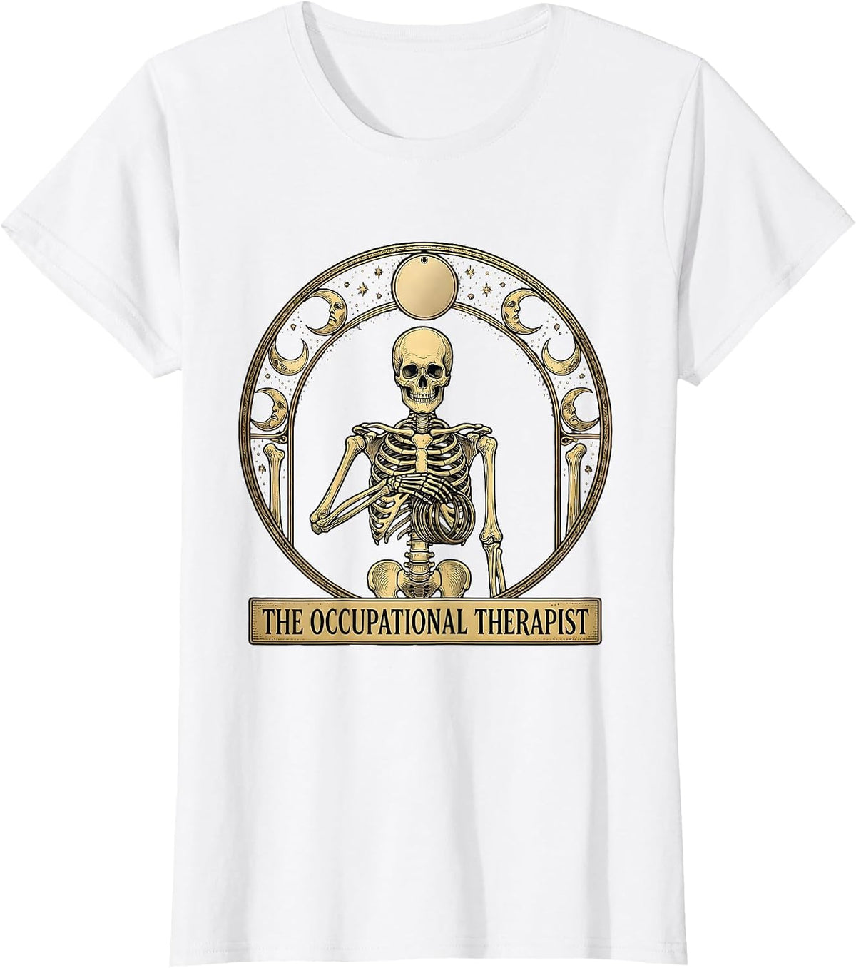 The Occupational Therapist Mystic Tarot Skeleton Halloween T-Shirt - White