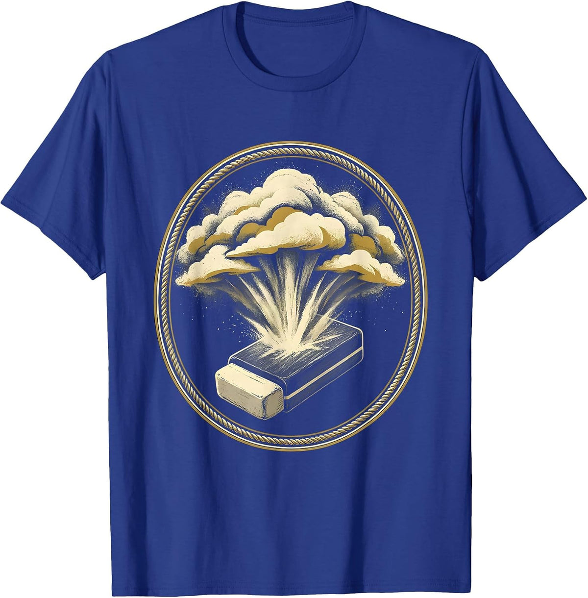 Men's 4th Grade Teacher Chalkboard Eraser Dust Design T-Shirt - Royal Blue