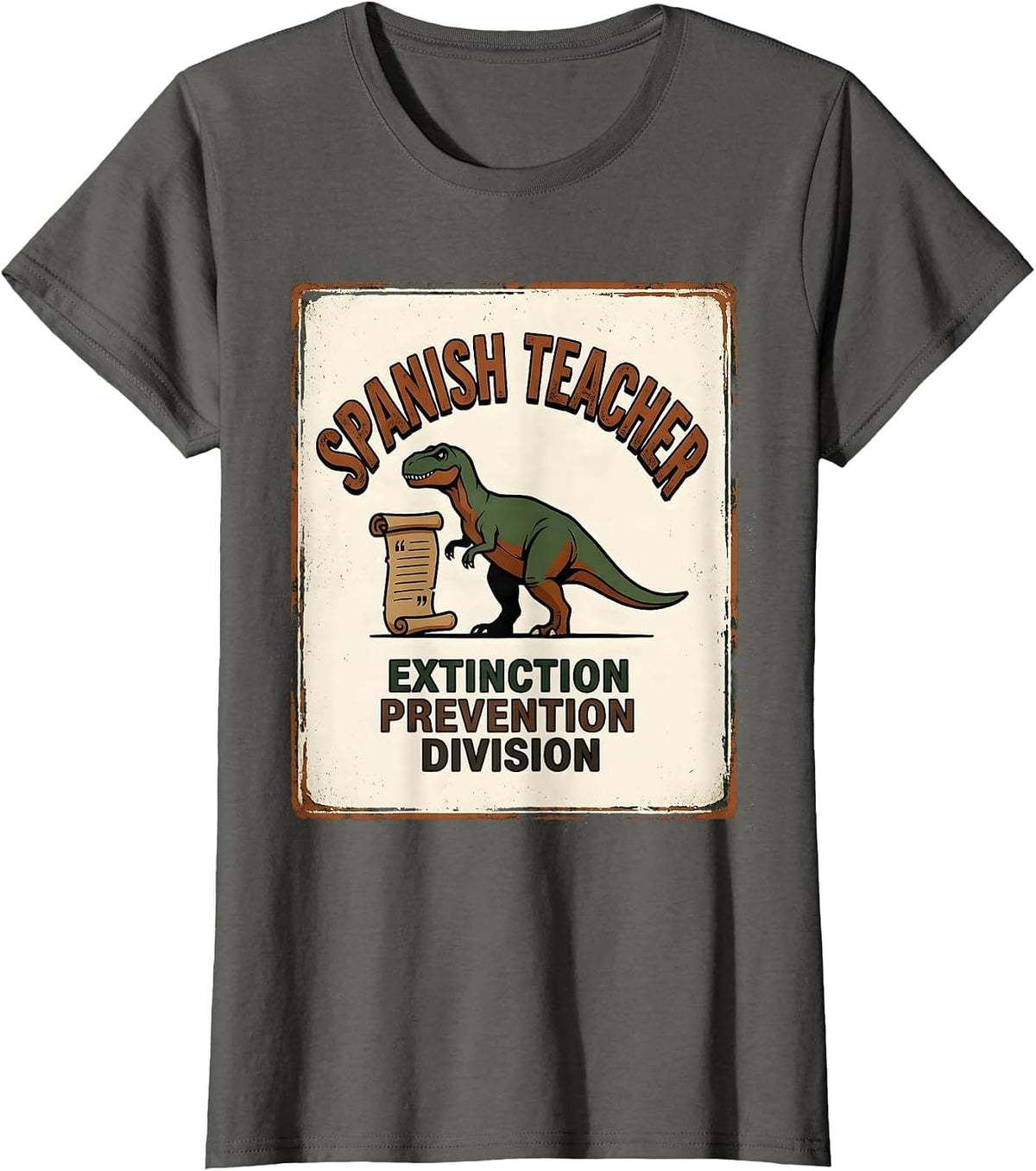 Women's Spanish Teacher, Extinction Prevention Division Vintage T-Shirt - Asphalt Grey