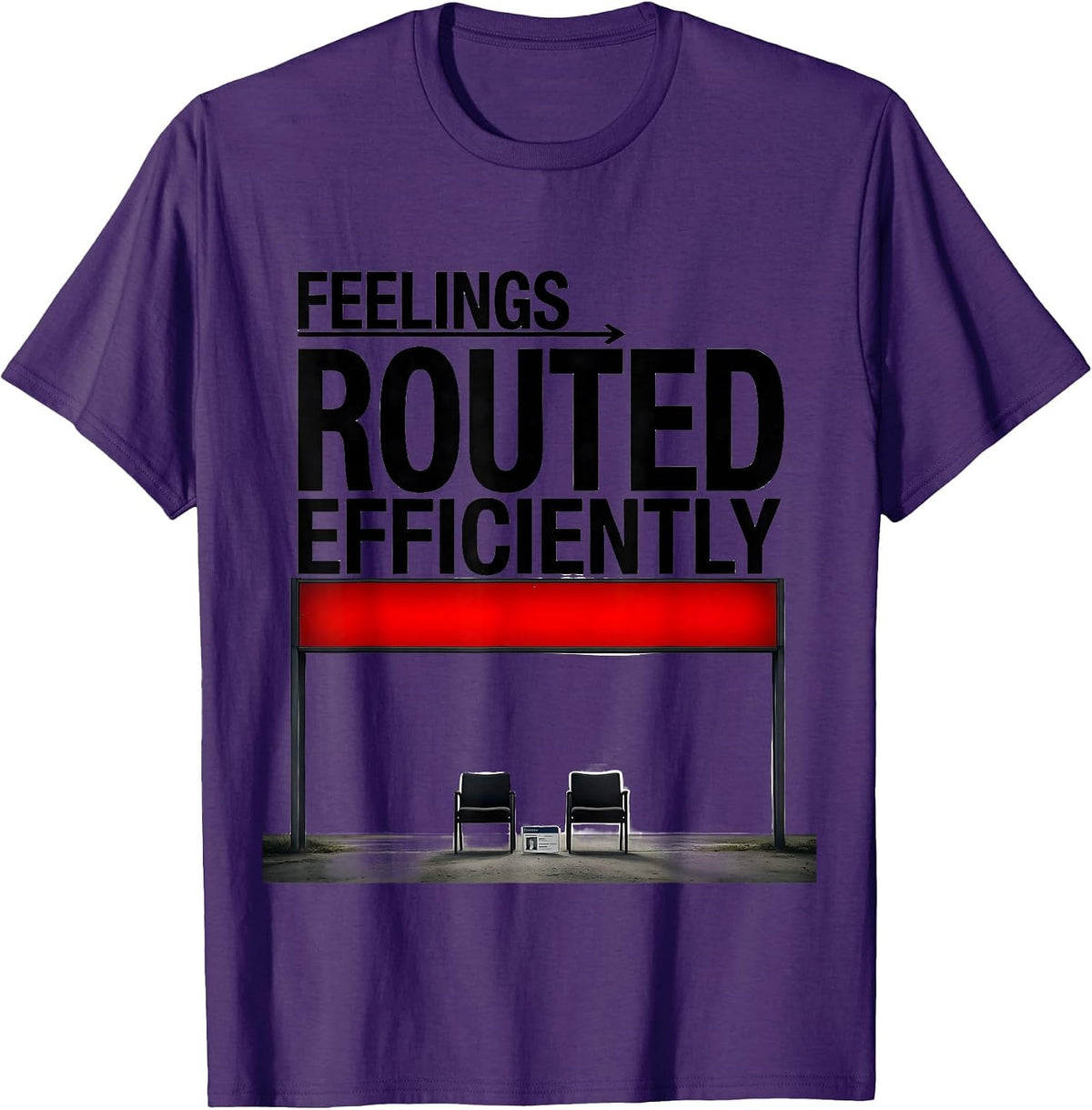 Men's Feelings, Routed Efficiently Groovy Retro School Counselor T-Shirt - Purple