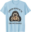 Men's Lantern Keeper Of The Christmas Hedgehogs Cute T-Shirt - Baby Blue