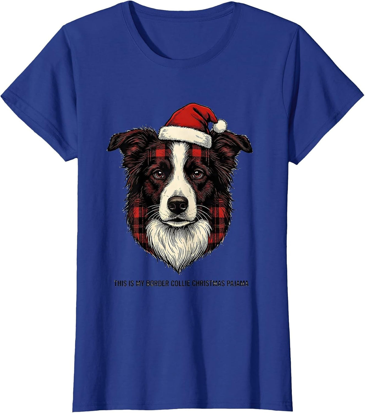 Women's This Is My Border Collie Christmas Pajama Dog Lover T-Shirt - Royal Blue