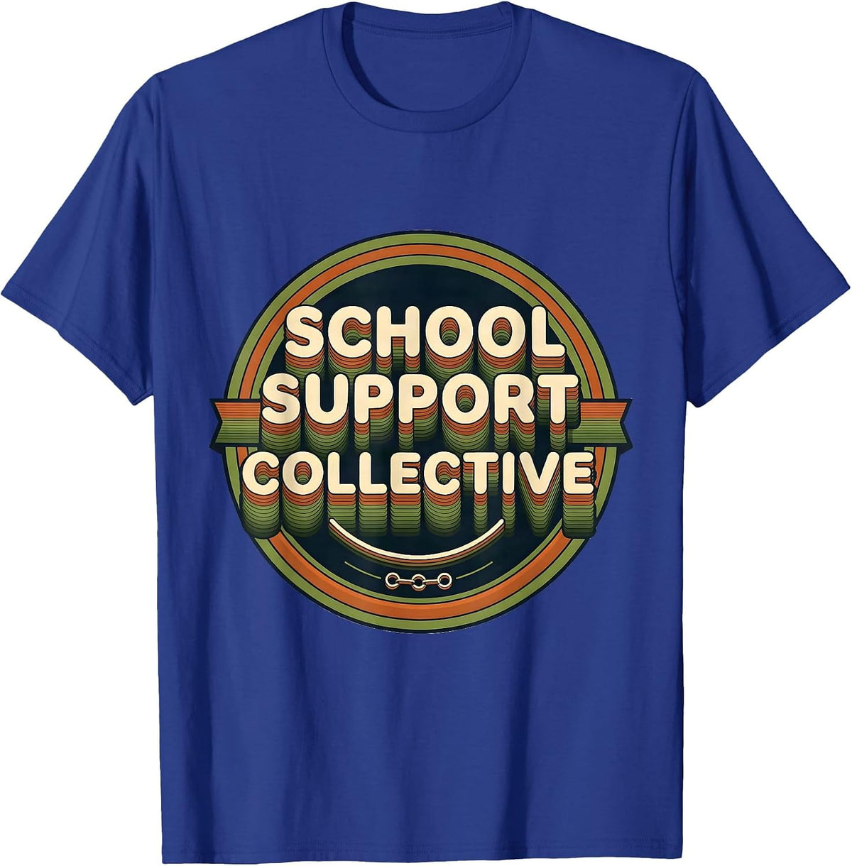 School Support Collective Groovy Retro School Counselor T-Shirt - Royal Blue