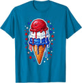 Kids Red White and Blue Ice Cream Cone T-Shirt - Sapphire Blue