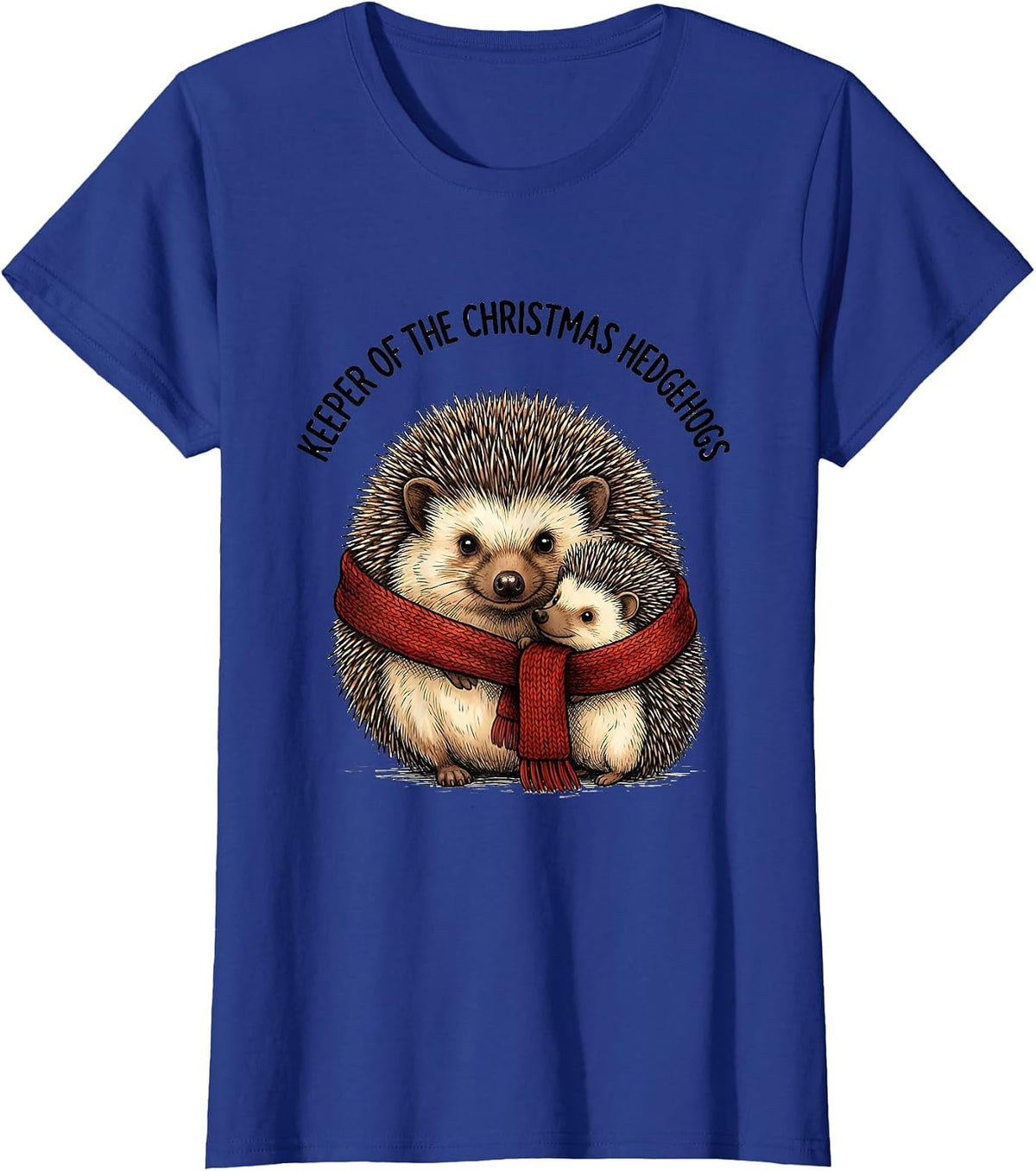 Women's Keeper Of The Christmas Hedgehogs Cute Hedgehog Animal Lover T-Shirt - Royal Blue