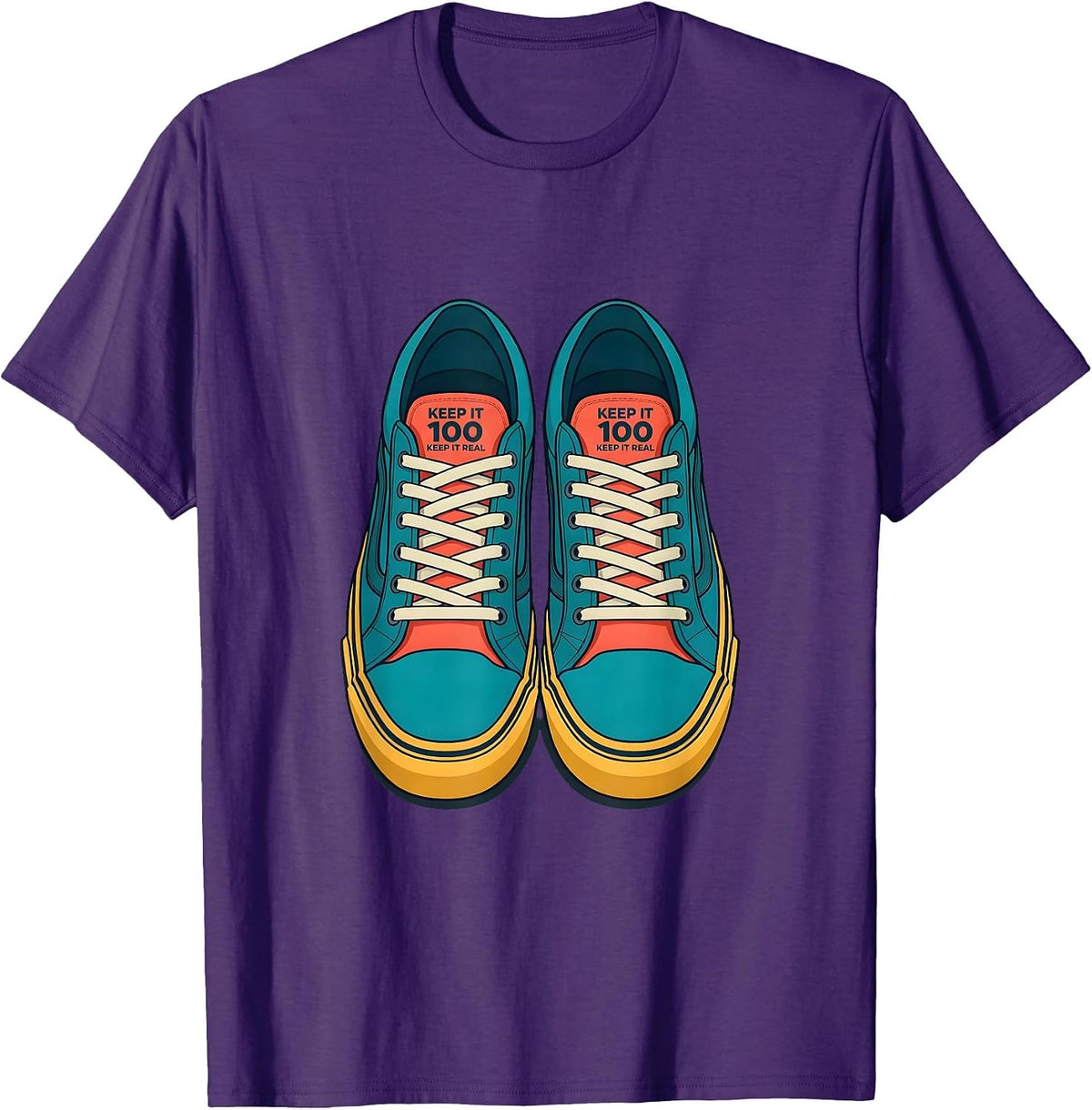 Keep It 100 Keep It Real Old School Hip Hop 80s 90s T-Shirt - Purple