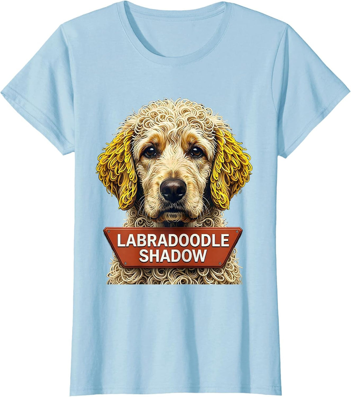 Labradoodle Shadow Funny Doodle Dog Owner Breed Humor T-Shirt - Baby Blue