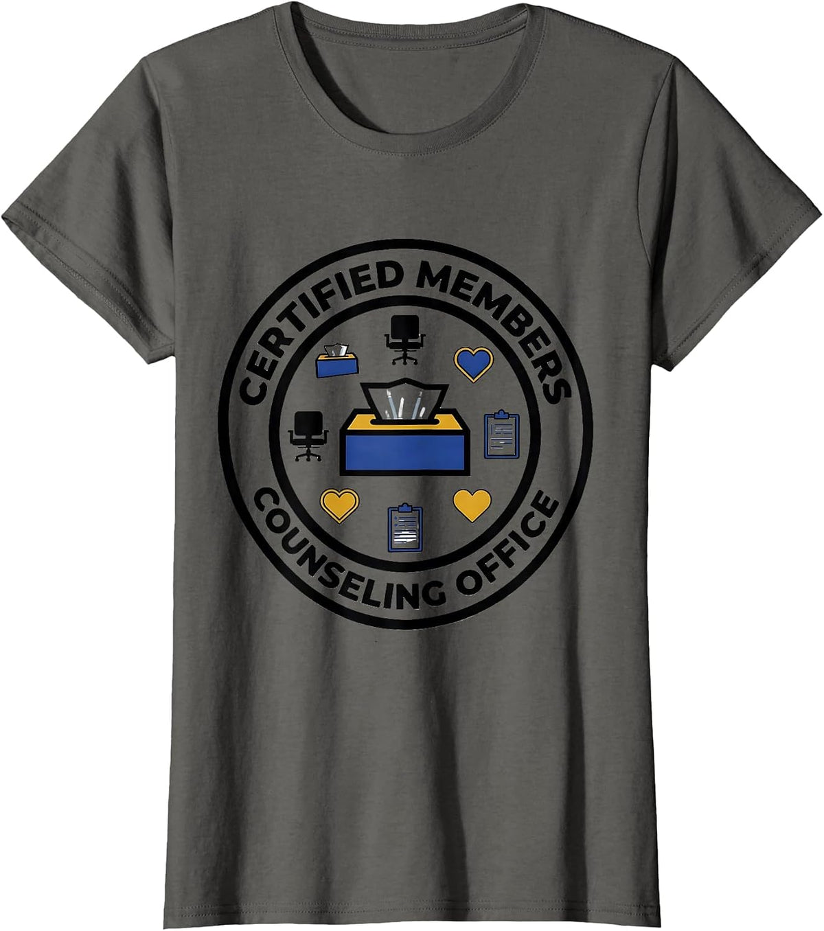 Women's Certified Members Counseling Office Geometric School T-Shirt - Asphalt Grey