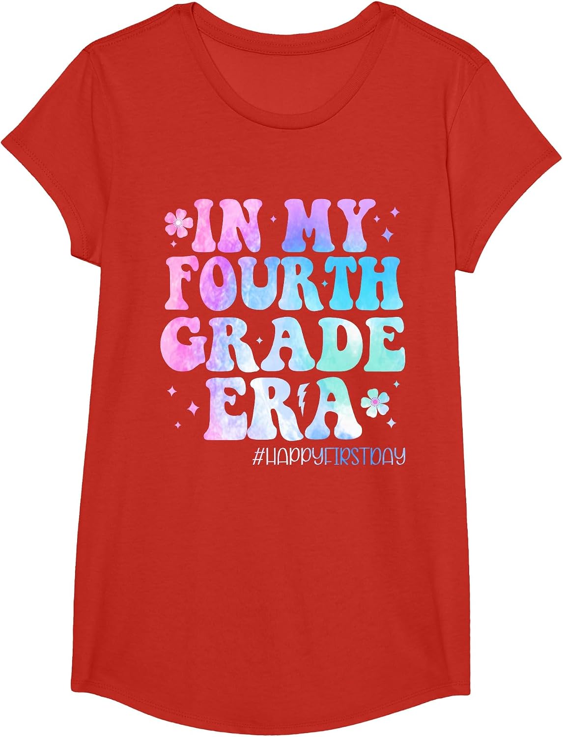 in My Fourth Grade Era Back to School 4th Grade Teacher Kids T-Shirt - Girls Red