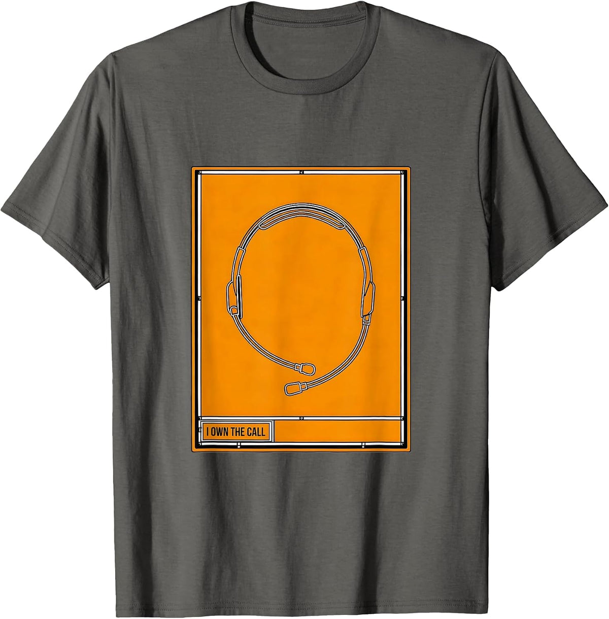 I Own The Call Thin Yellow Line 911 Dispatcher Emergency T-Shirt - Asphalt Grey