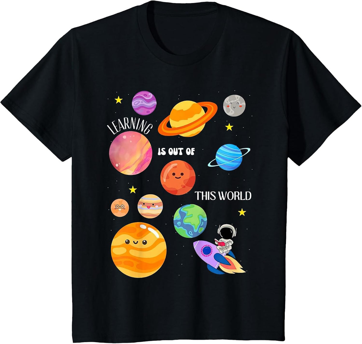 Learning is Out of This World Outer Space Science Teacher T-Shirt - Black