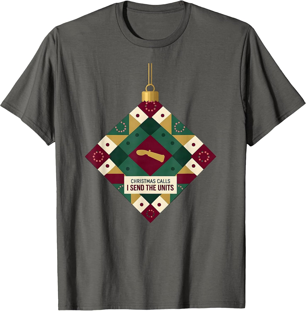 Christmas Calls I Send The Units Funny 911 Dispatcher T-Shirt - Asphalt Grey