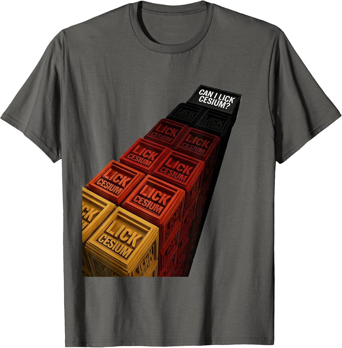 Men's Can I Lick Cesium Funny Periodic Table Science Teacher Gift T-Shirt - Asphalt Grey