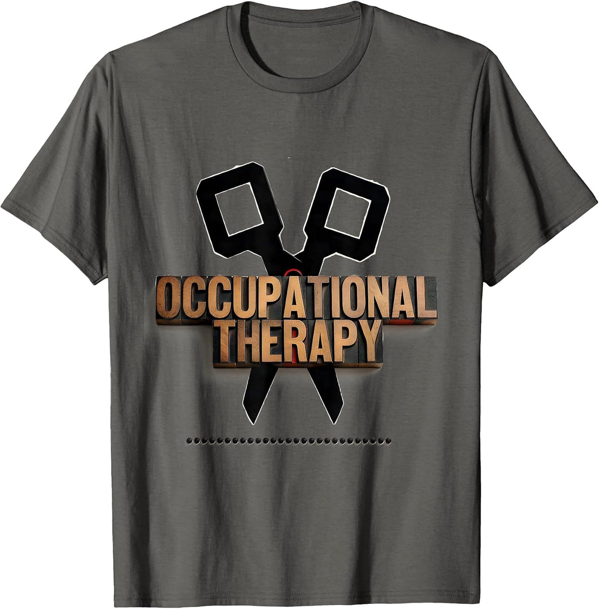 Occupational Therapy Retro Adaptive Scissors OT Therapist T-Shirt - Asphalt Grey