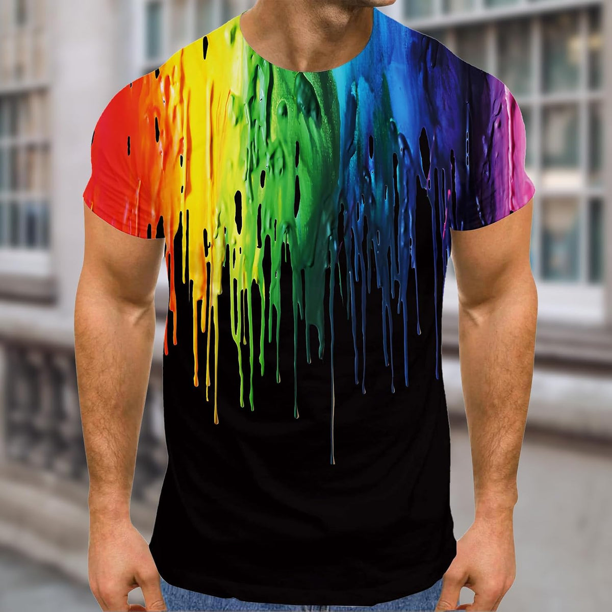 Mens Graphic T Shirt Geometric Printed Crew Neck Short Sleeve Casual Streetwear Fashion Tee Daily Outfit Top - Print-6