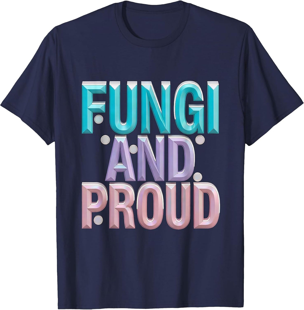 Fungi and Proud Mushroom Lover Design T-Shirt - Navy Blue