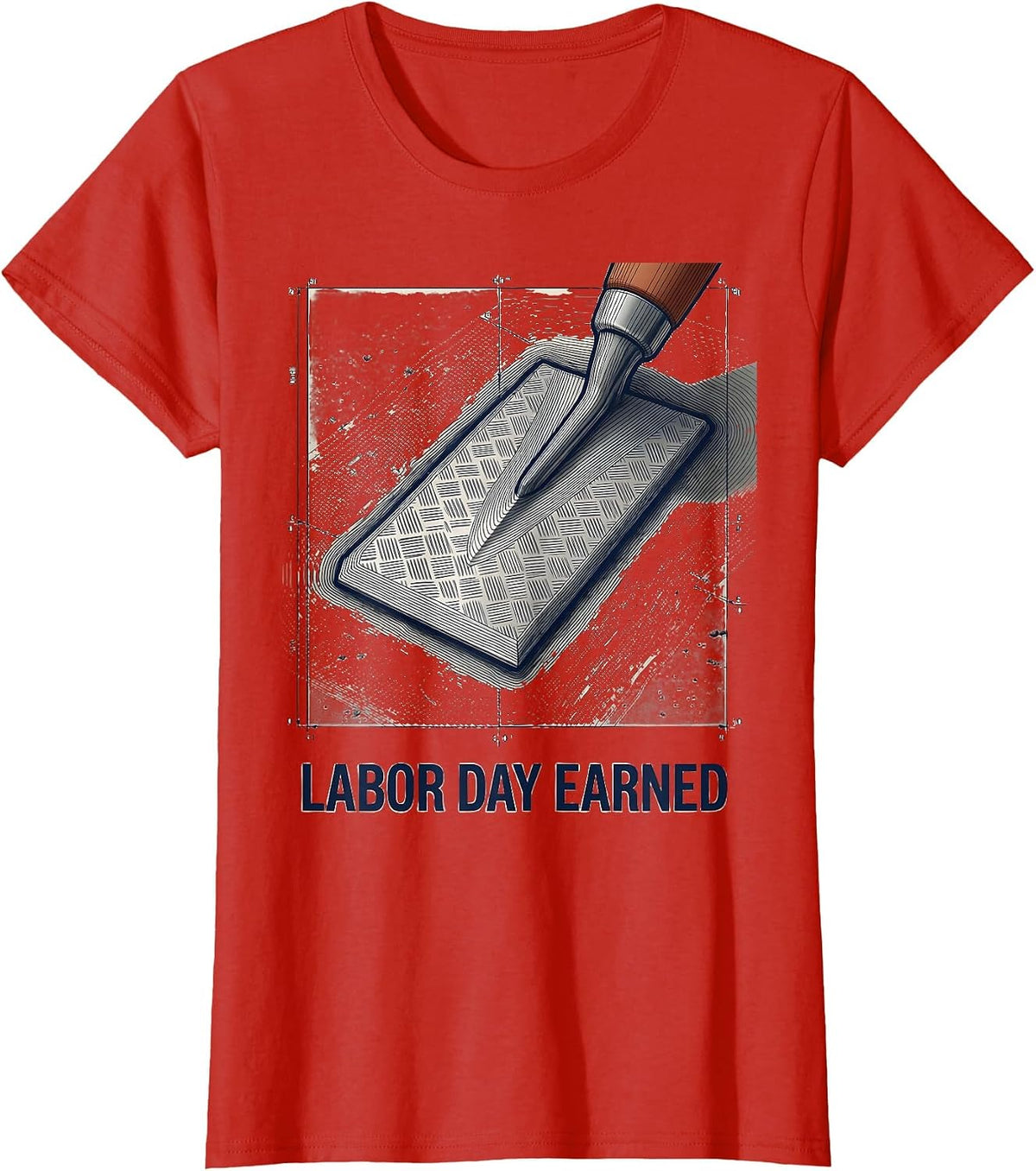 Labor Day Earned Patriotic Blue Collar Work Appreciation T-Shirt - Red