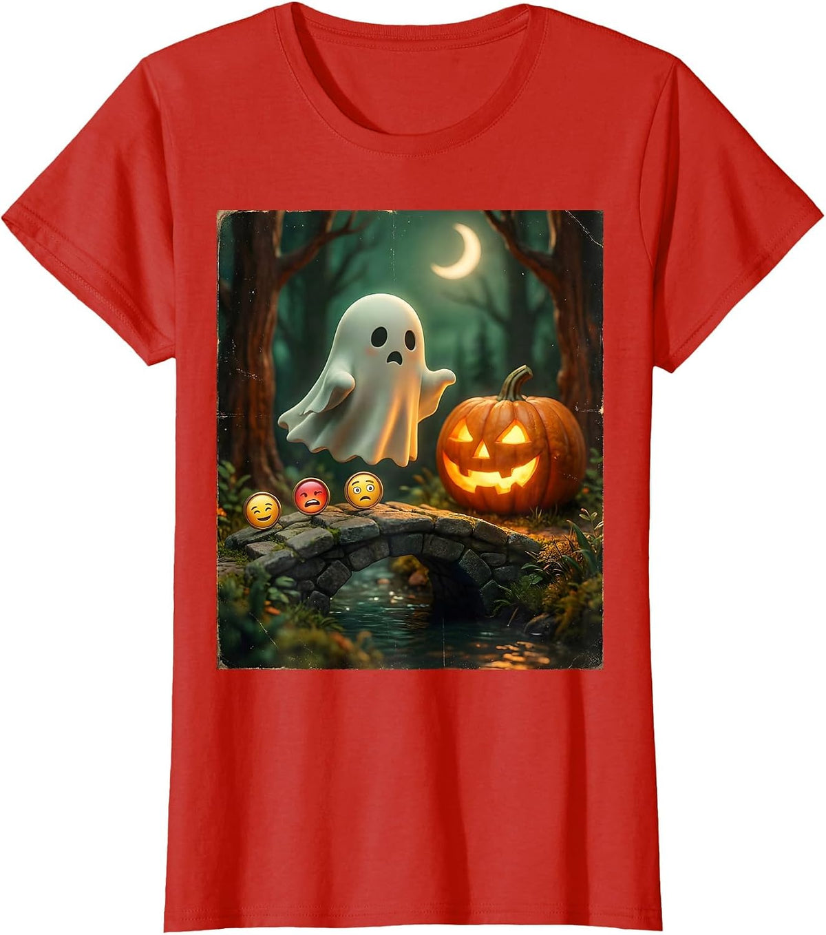 Women's Vintage Ghost Mental Health Awareness Halloween Counselor T-Shirt - Red