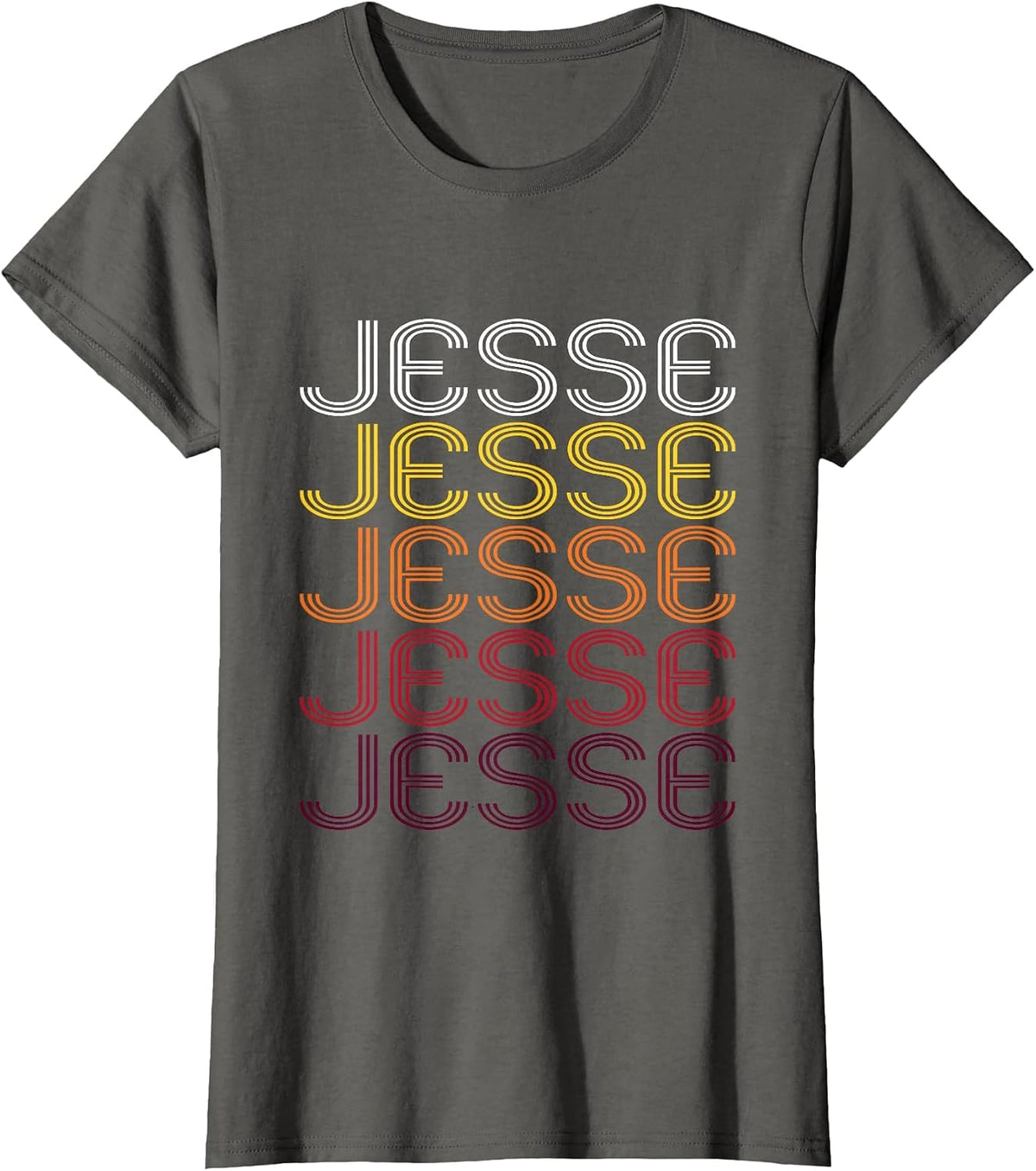 Jesse Retro Wordmark Pattern - Vintage Style T-Shirt T-Shirt - Asphalt Grey