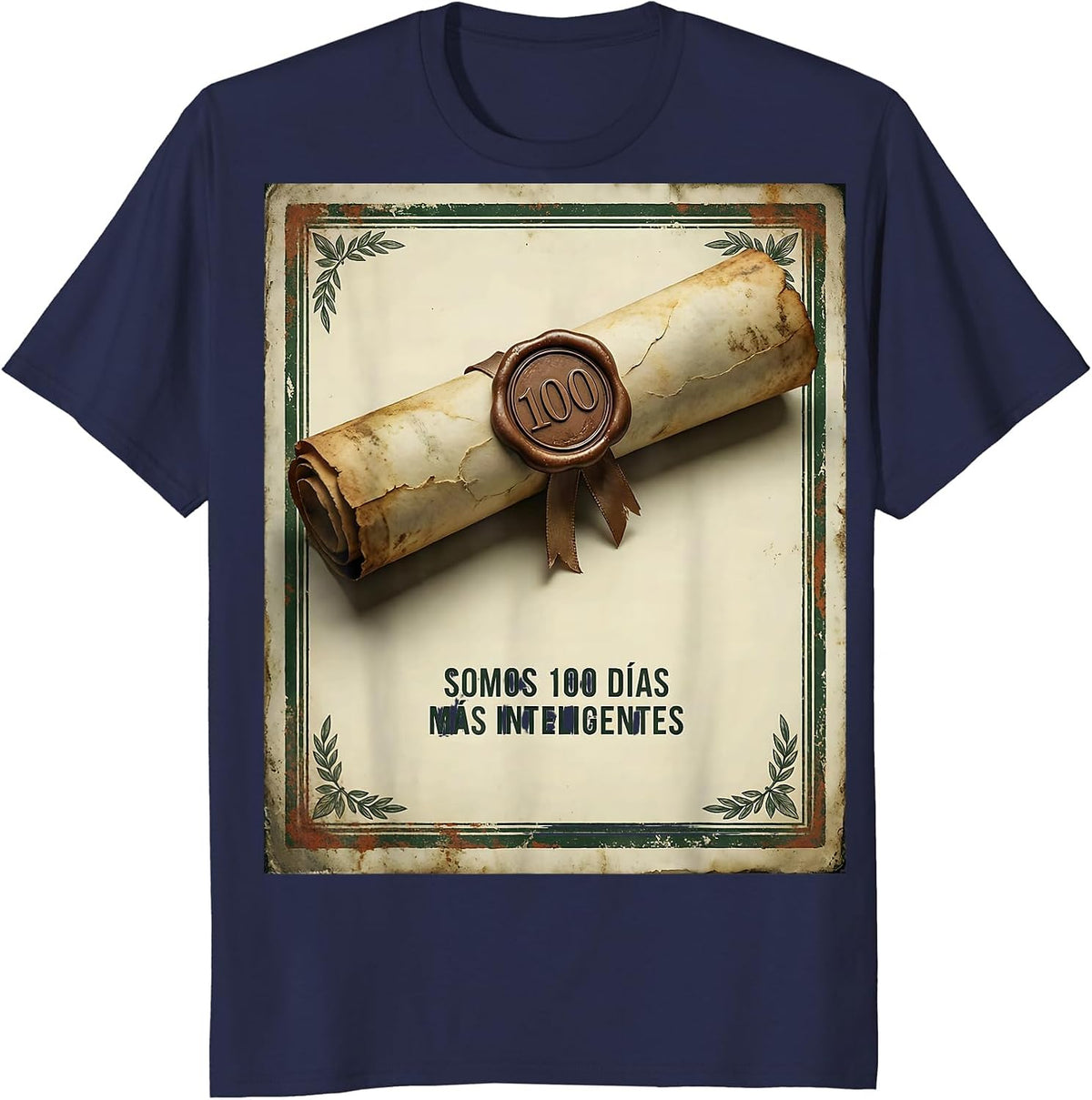 Men's Somos 100 Días Más Inteligentes Vintage Spanish Teacher T-Shirt - Navy Blue