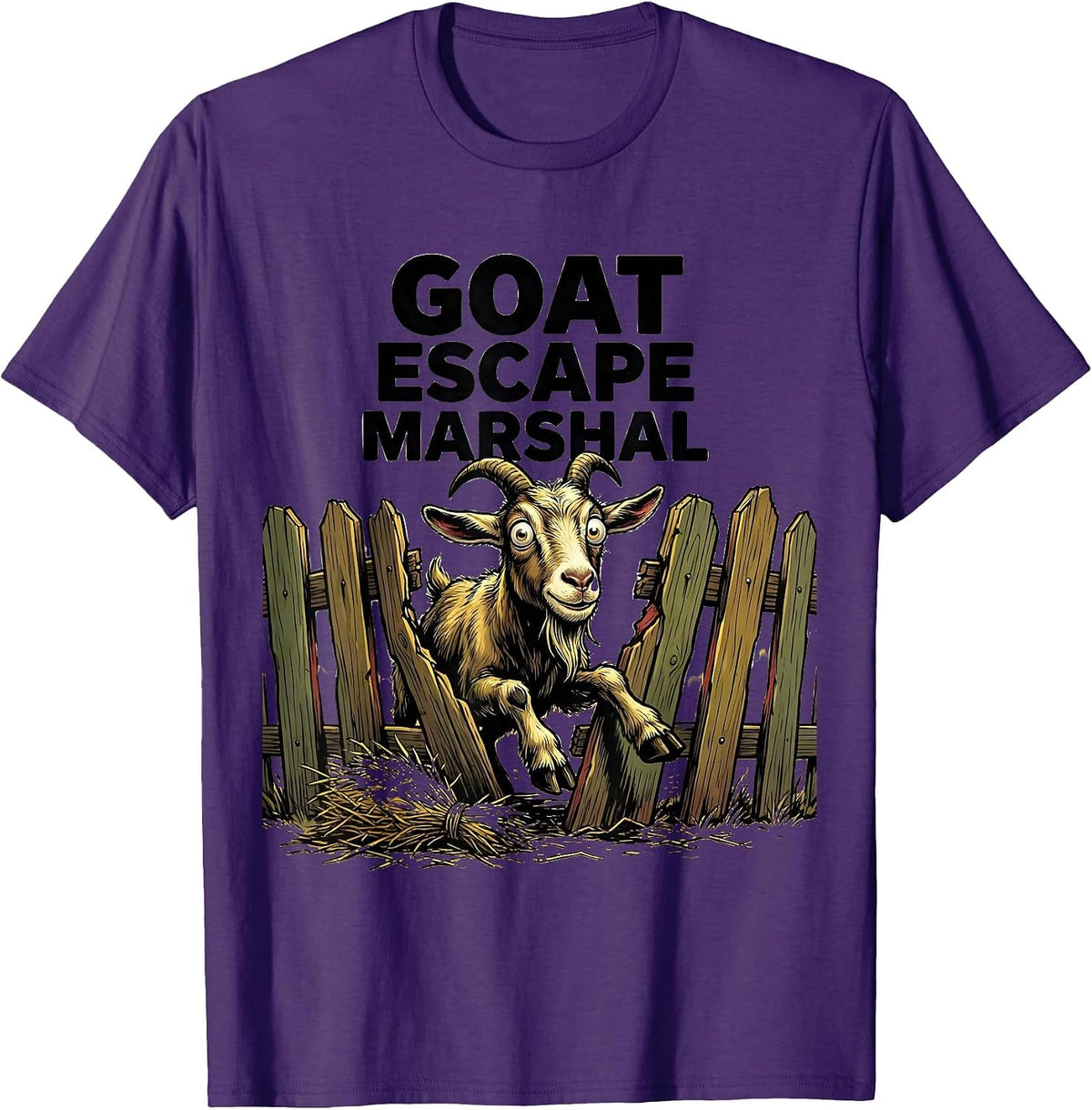 Goat Escape Marshal Funny Goat Farmer Owner Gift T-Shirt - Purple