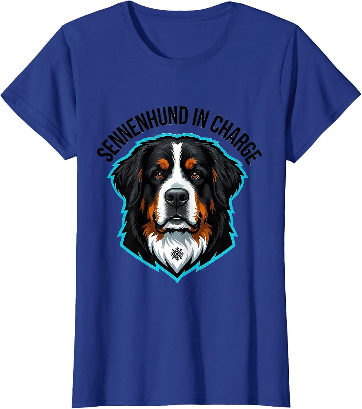 Women's Sennenhund In Charge Pop Art Bernese Mountain Dog Lover T-Shirt - Royal Blue