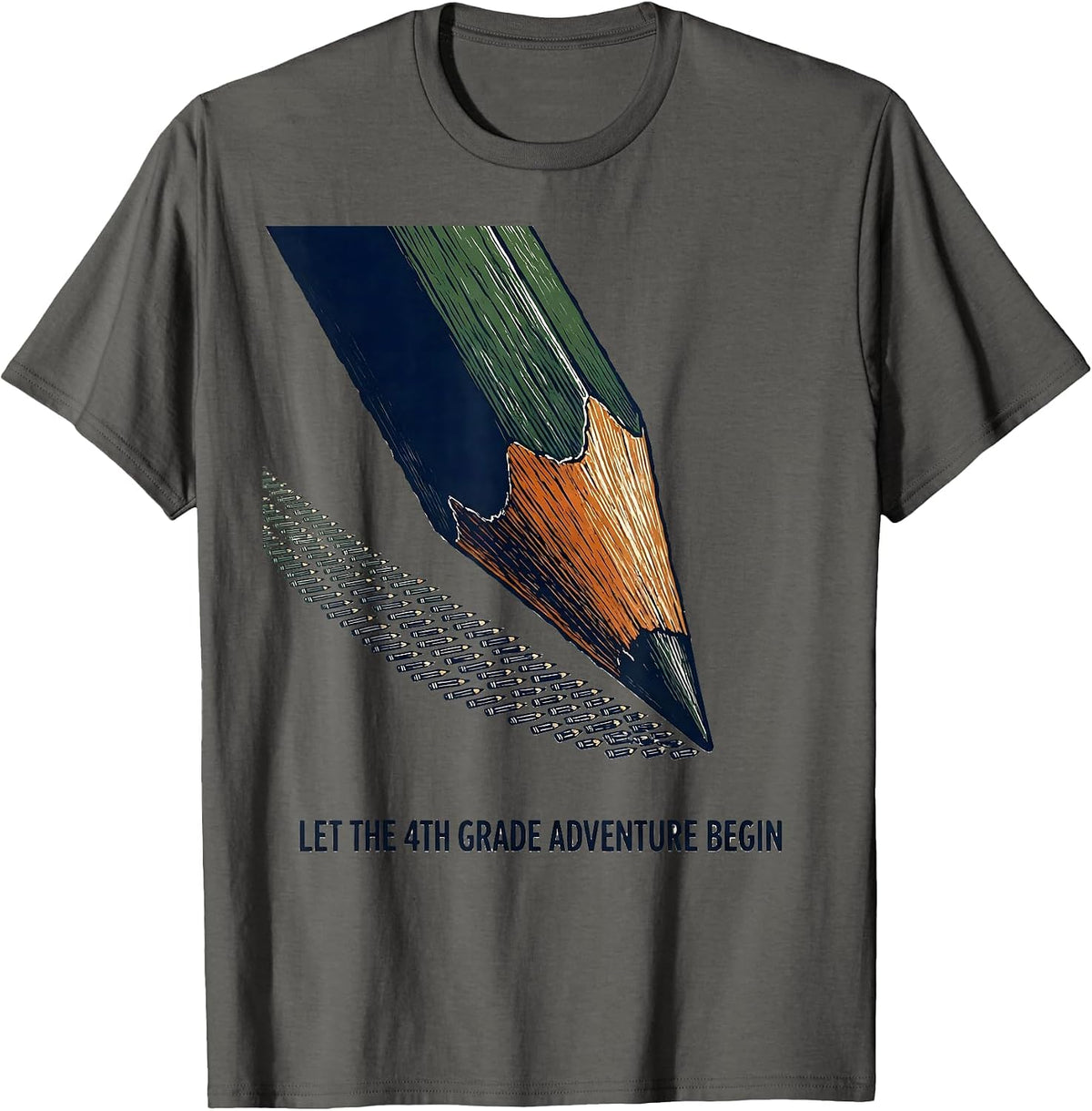 Let The 4th Grade Adventure Begin Fourth Grade Teacher Kids T-Shirt - Asphalt Grey