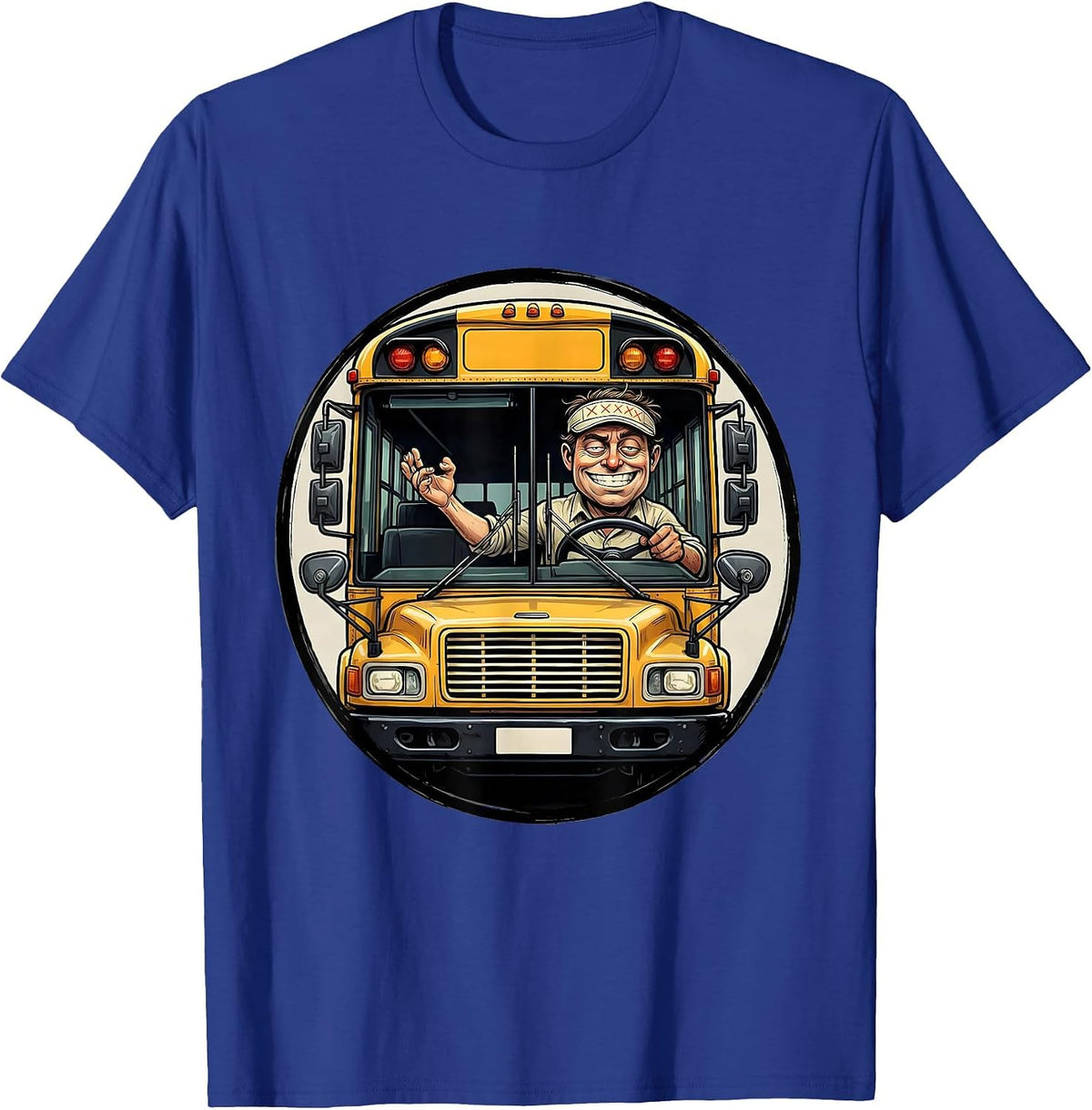 School Bus Driver Cartoon Deadpan Humor Appreciation T-Shirt - Royal Blue