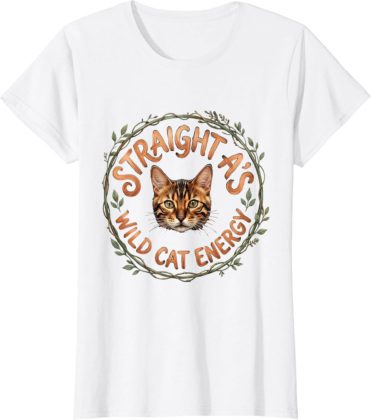 Women's Bengal Cat Lover Back to School Design T-Shirt - White