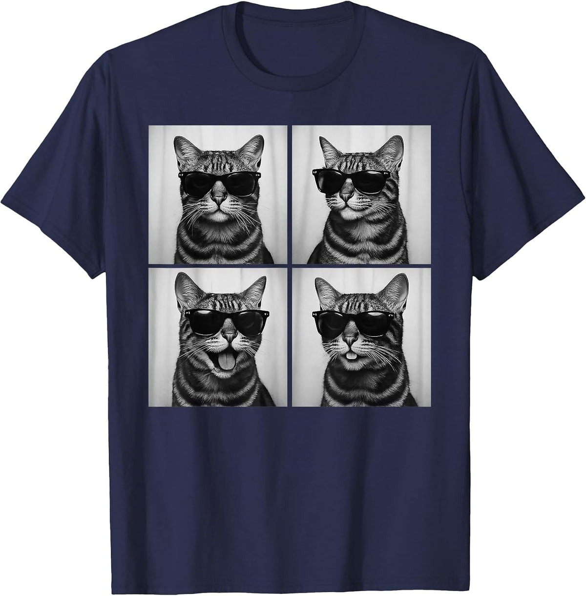 Funny Bengal Cat Lover Cute Photo Booth T-Shirt - Navy Blue