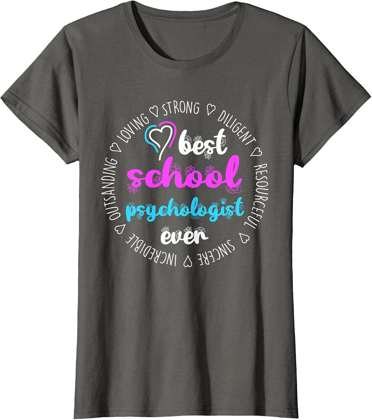 Funny School Psychologist T-Shirt - Asphalt Grey