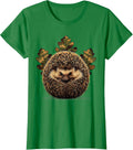 Women's Toddler Camo Hedgehog Curled in Leaves T-Shirt - Kelly Green