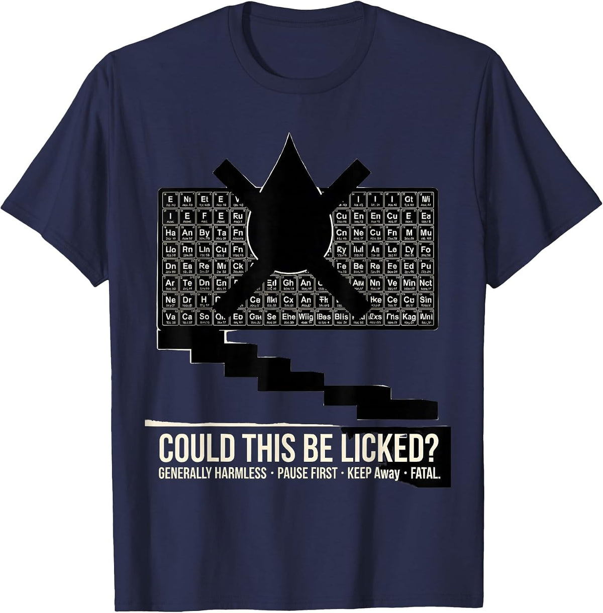Could This Be Licked Periodic Table Science Teacher Humor T-Shirt - Navy Blue
