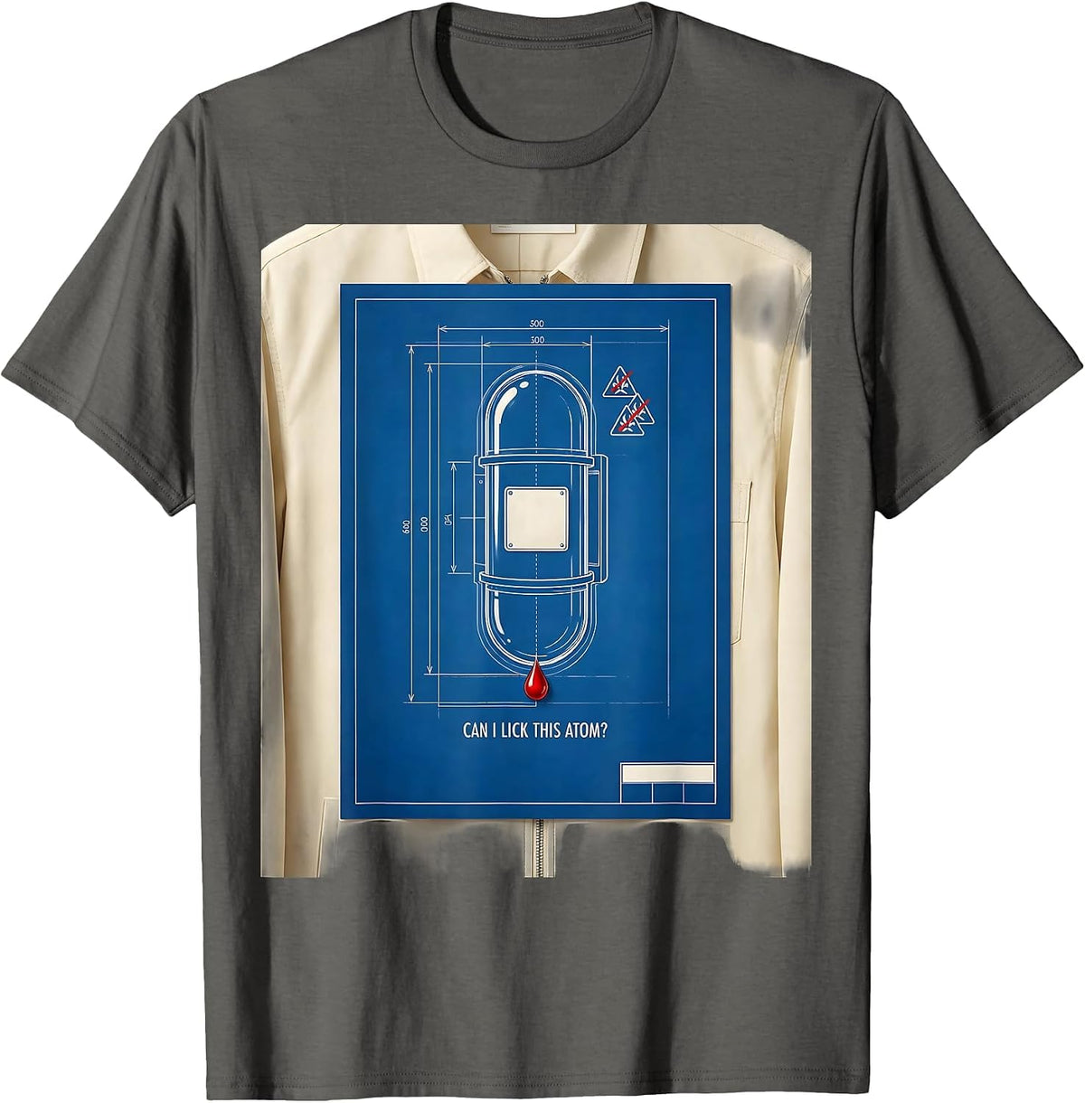 Can I Lick This Atom Funny Periodic Table Science Teacher T-Shirt - Asphalt Grey