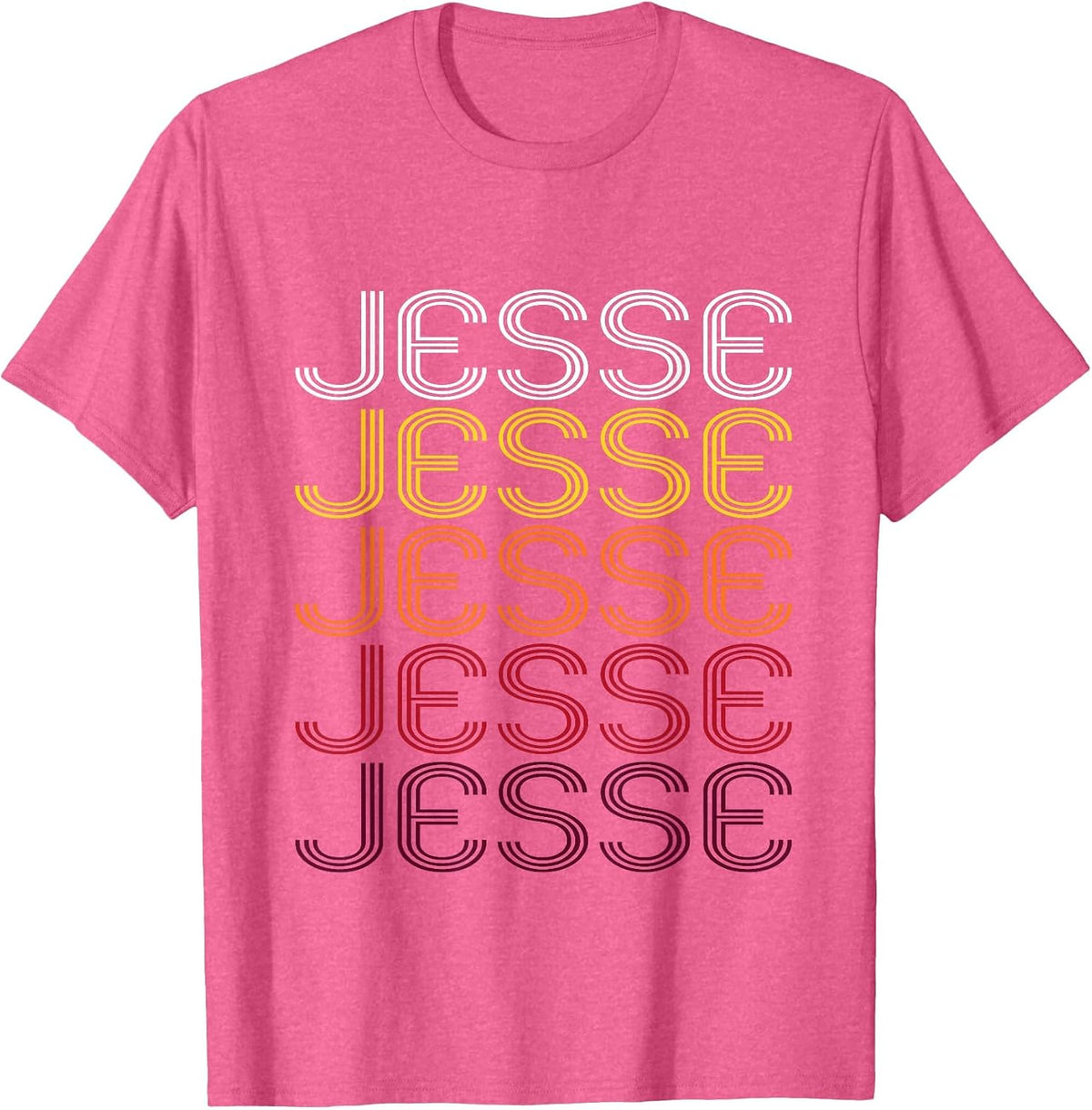 Jesse Retro Wordmark Pattern - Vintage Style T-Shirt T-Shirt - Pink Heather