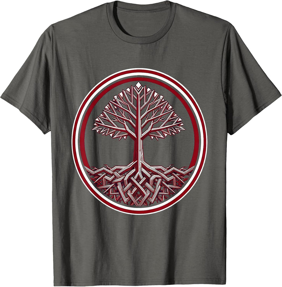 Dyslexia Awareness Tree Roots Tangled Letters Art T-Shirt - Asphalt Grey