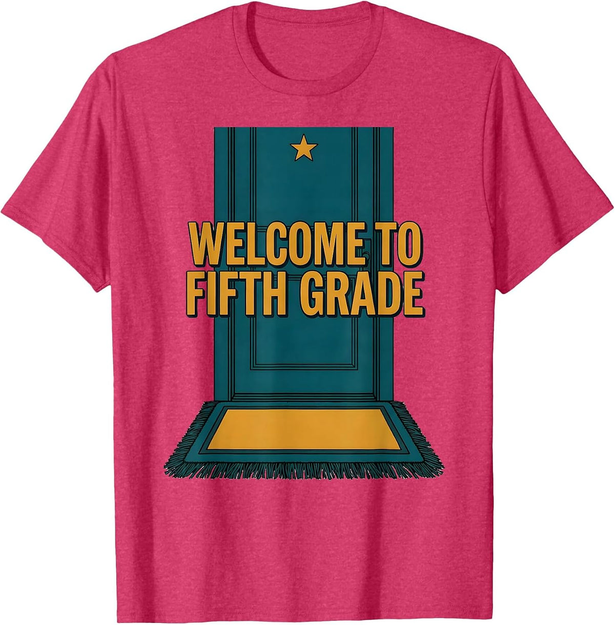 Welcome to Fifth Grade Editorial Conceptual Girls Back T-Shirt - Red Heather