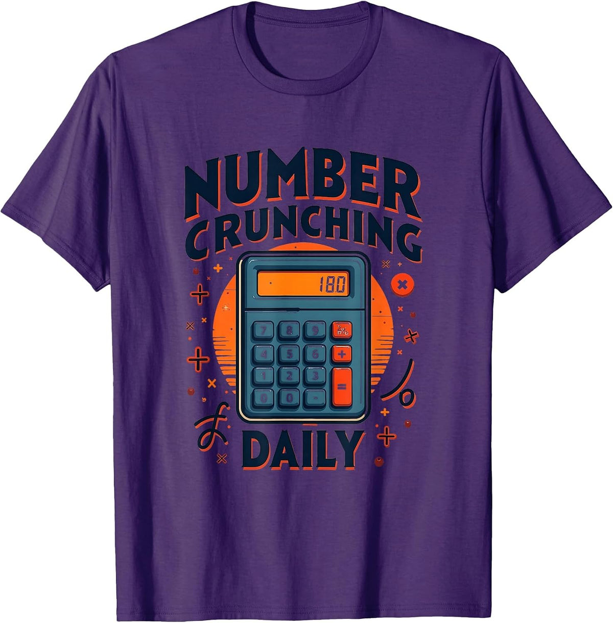 Number Crunching Daily Math and Finance Design T-Shirt - Purple