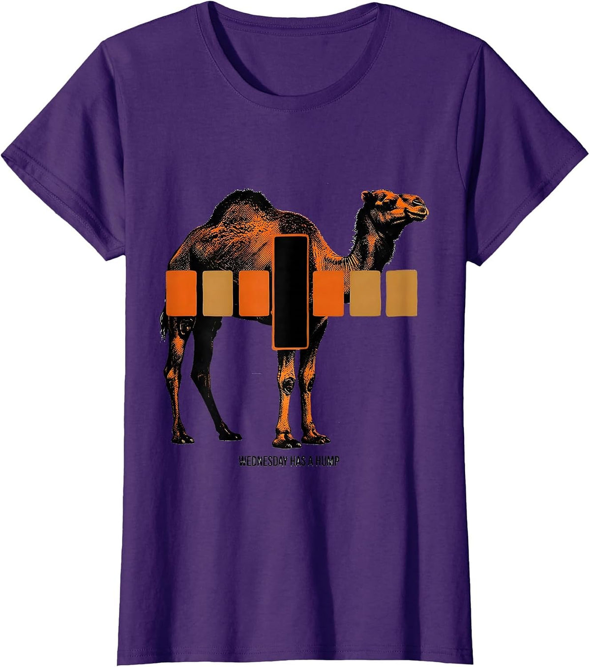 Women's Wednesday Has A Hump Raunchy Tow Truck Humor Novelty T-Shirt - Purple