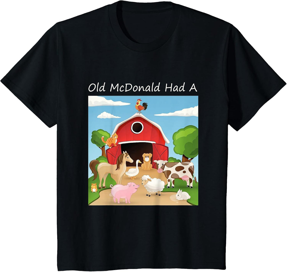 Old McDonald Had A Farm T-Shirt for Farmers Agriculture Tees Farming Shirts for Men Country T Shirts - Black