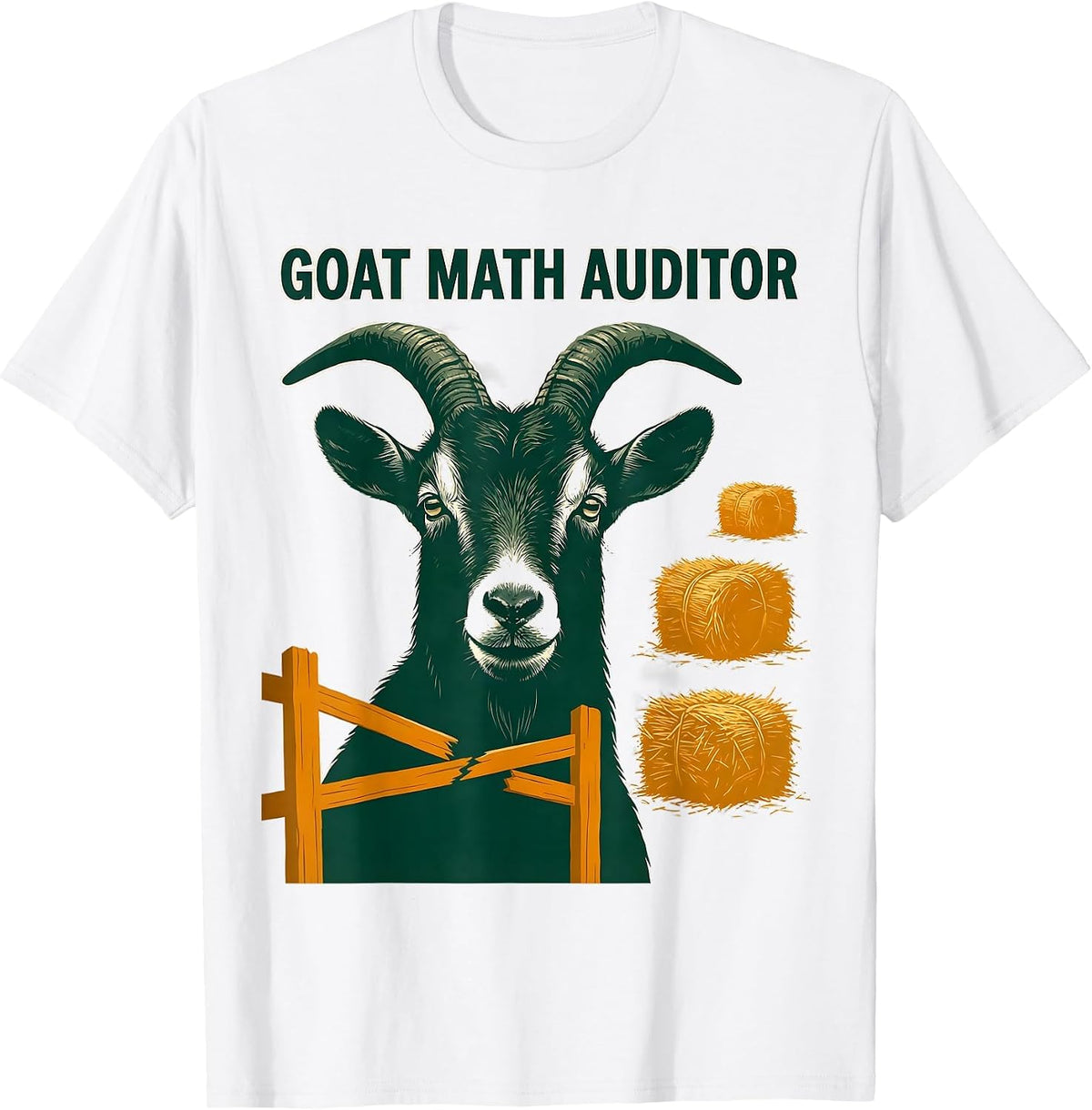 Men's Goat Math Auditor Funny Goat Owner Farmer Humor T-Shirt - White