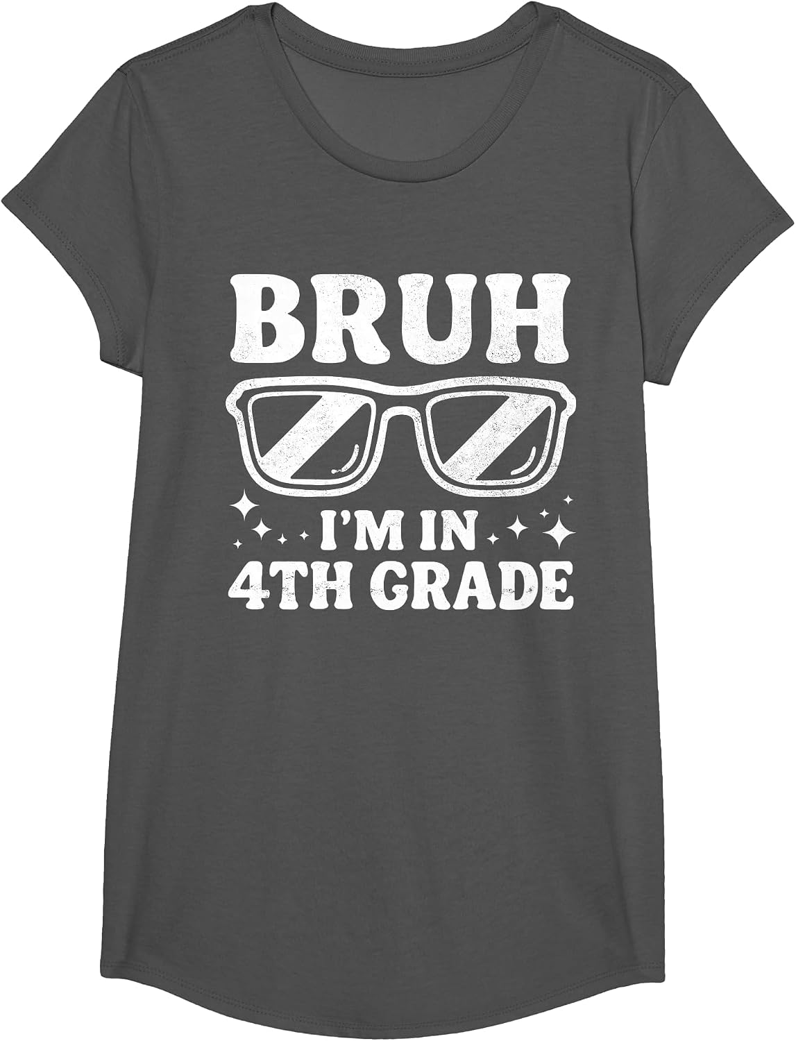 Fourth Grade Boy Bruh Im in 4th Grade Student Back to School T-Shirt - Girls Asphalt Grey
