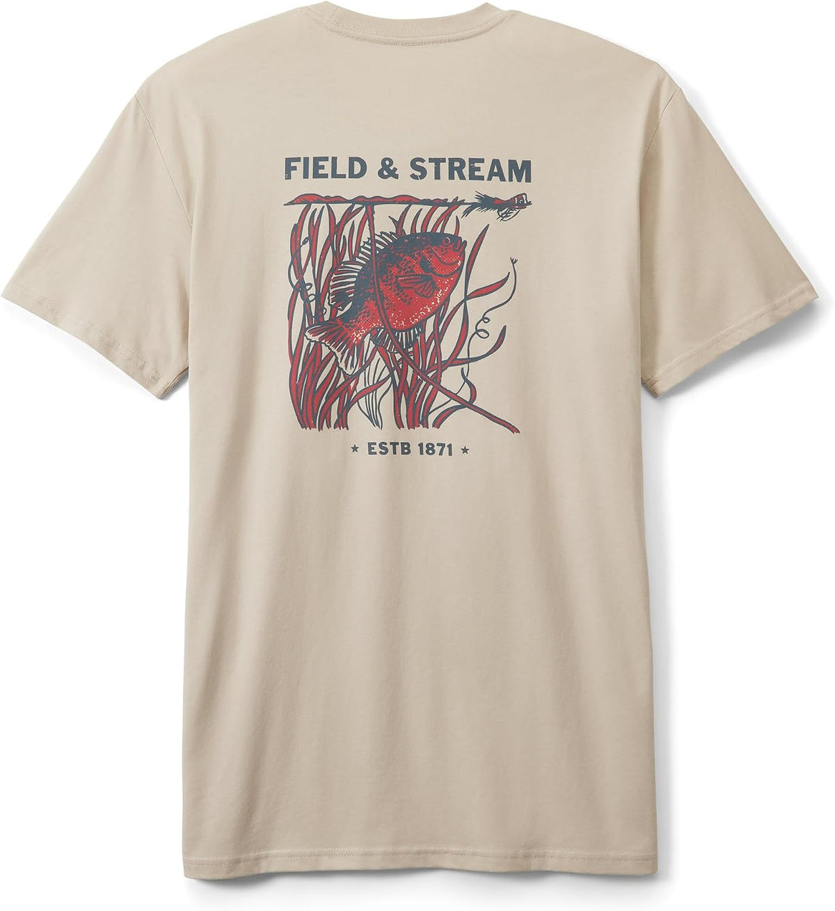 Field & Stream Men's Lightweight Short Sleeve Graphic Tee Shirt - Cream Lure
