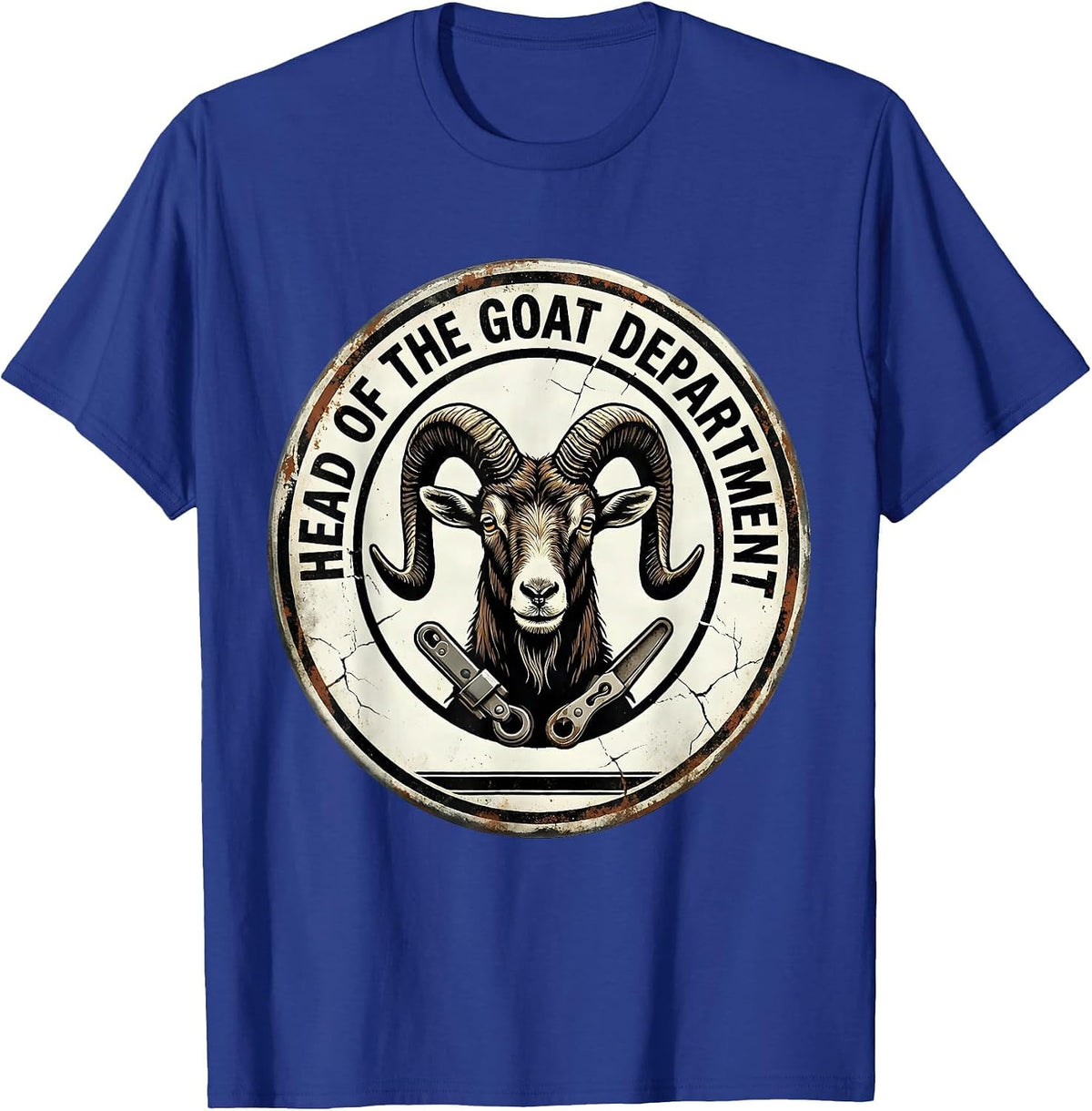 Head Of The Goat Department Funny Goat Owner Farmer Humor T-Shirt - Royal Blue