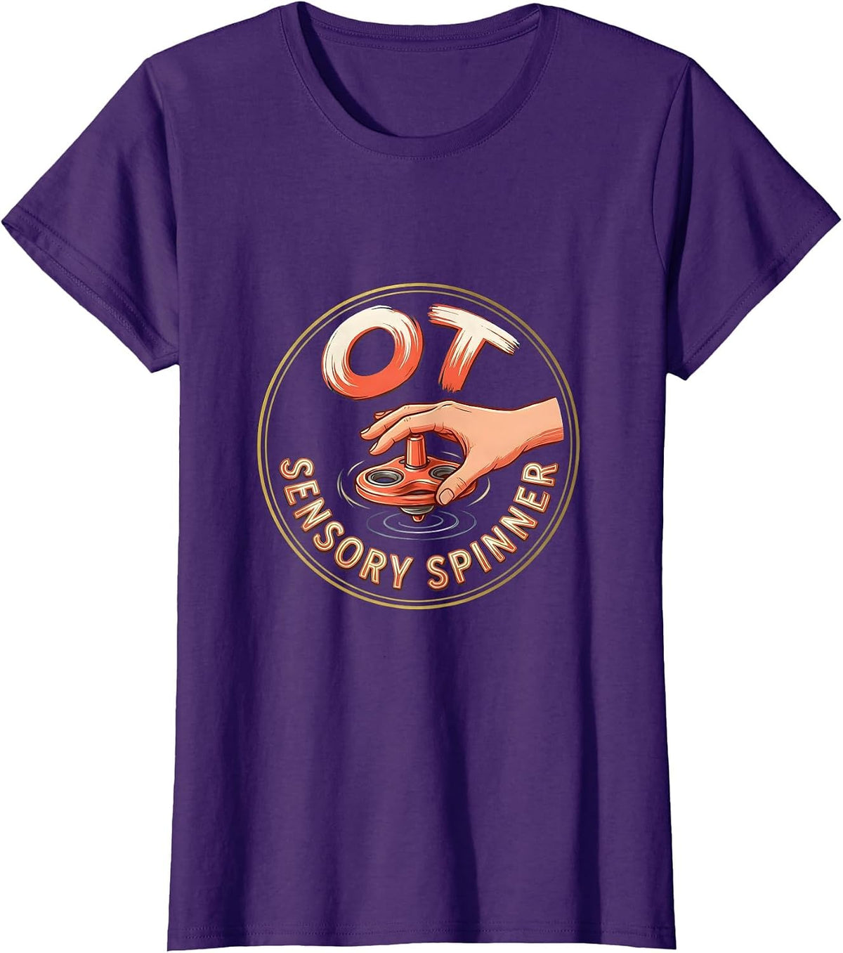 Women's OT Sensory Spinner Occupational Therapy Professional Pride T-Shirt - Purple