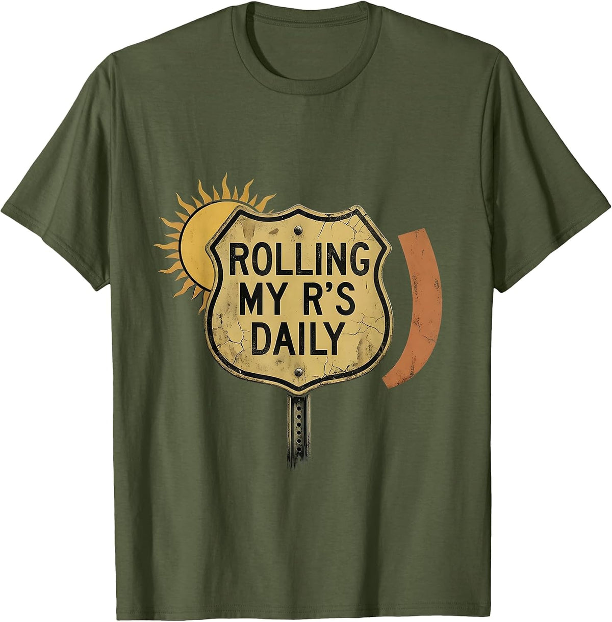 Rolling My R's Daily Spanish Teacher Design T-Shirt - Olive Green