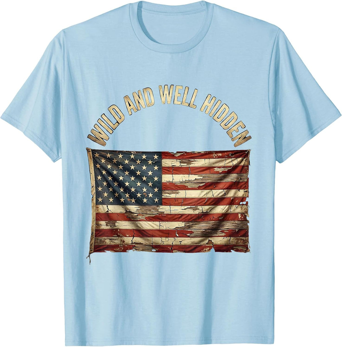 Men's Wild and Well Hidden Camouflage Graphic Design T-Shirt - Baby Blue
