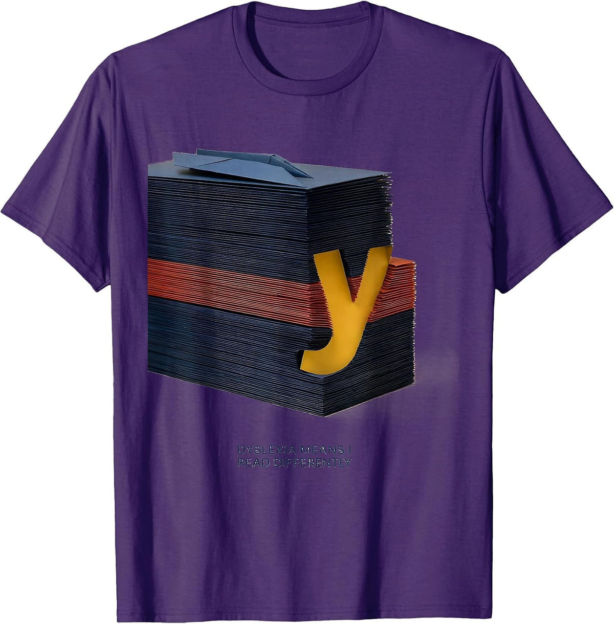 Men's Dyslexia Means I Read Differently Funny Dyslexia Awareness T-Shirt - Purple