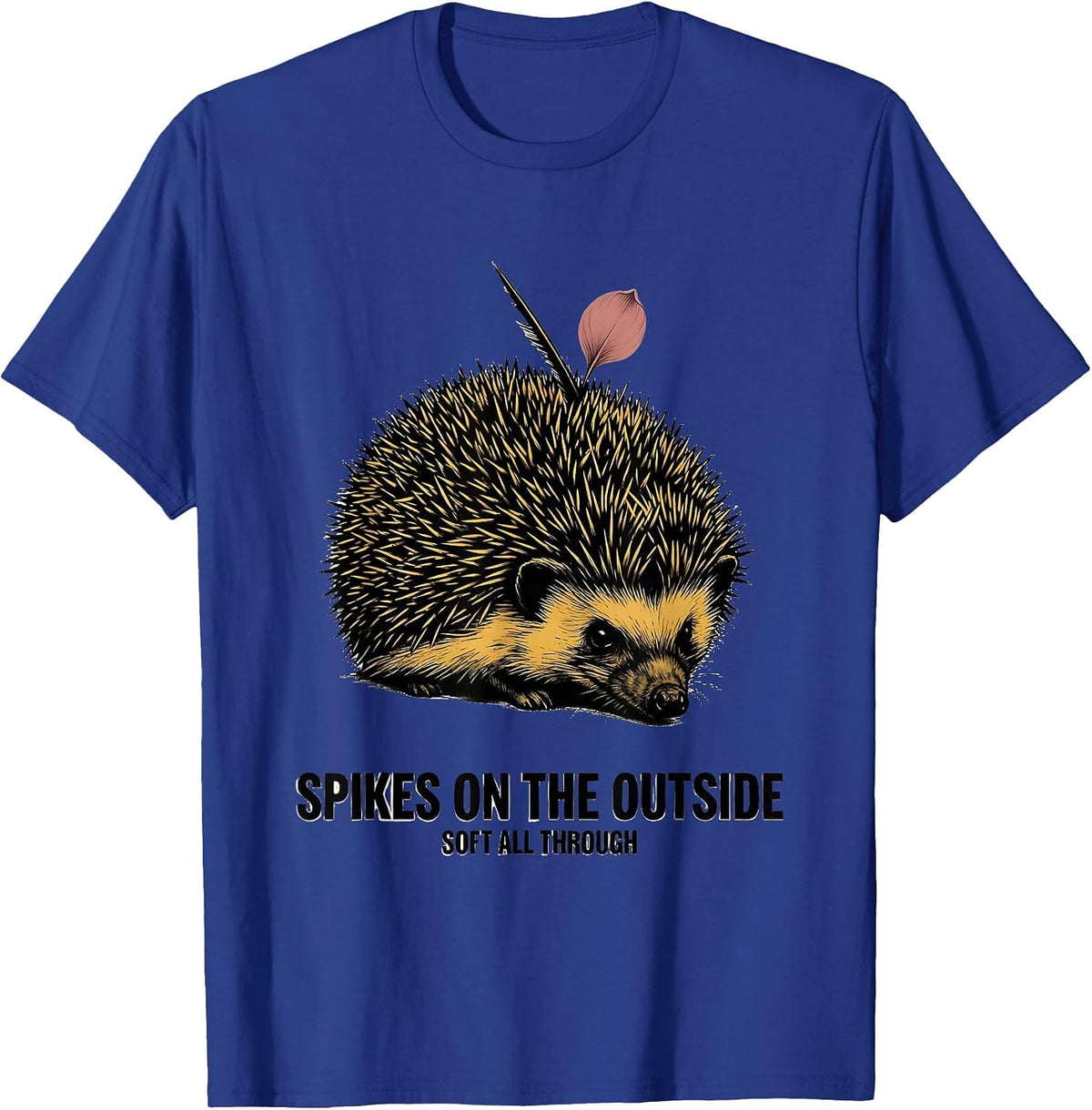 Spikes On The Outside, Soft All Through Cute Hedgehog Lover T-Shirt - Royal Blue