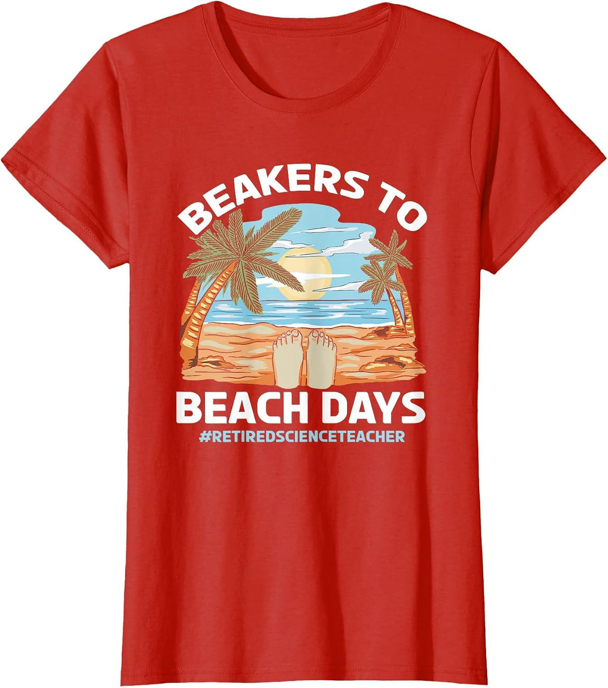 Retired Science Teacher Biology Chemistry Retirement T-Shirt - Red